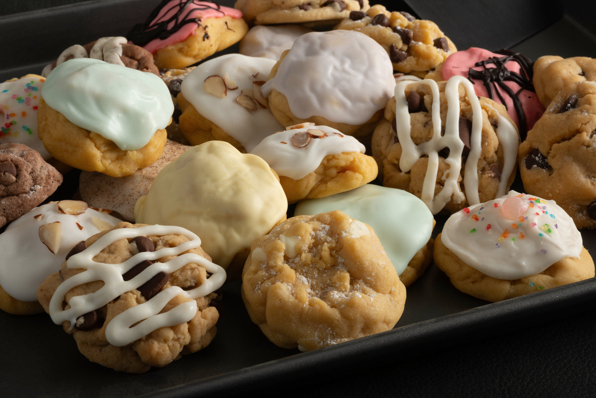 All our cookies on a baking platter.