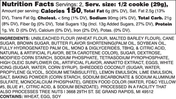 SUMMER BREEZE NUTRITION LABEL