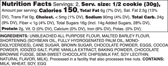 Chocolate Brownie Grenade Nutrition Label