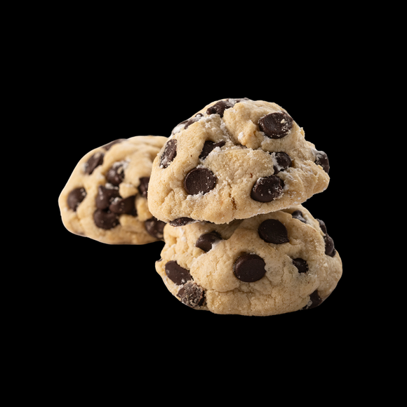 Gluten-Free Chocolate Chip cookie with vanilla dough and chocolate chips.
