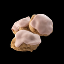 Our gourmet Gluten-Free Iced Raspberry cookie with raspberry dough, and raspberry icing.