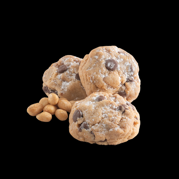 Our gourmet Peanut Butter Chocolate Delight, made with creamy peanut butter, chocolate, and topped with powdered sugar.