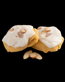 Our handcrafted, gourmet Iced Almond cookie with almond dough, almond icing, and slivered almonds.