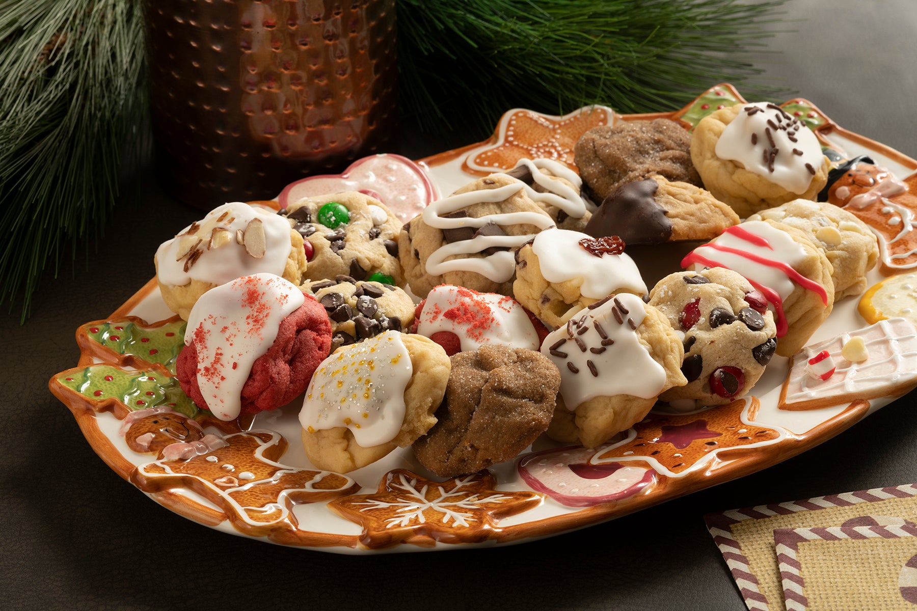 Holiday Platter filled with cookies.