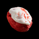 Our gourmet Red Velvet cookie is made with cocoa and cream-cheese icing.