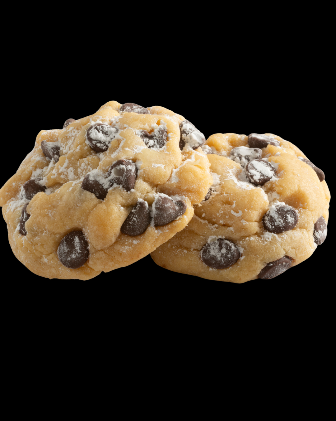 Our handcrafted, gourmet signature chocolate chip cookie, featuring vanilla dough, chocolate chips, and powdered sugar.