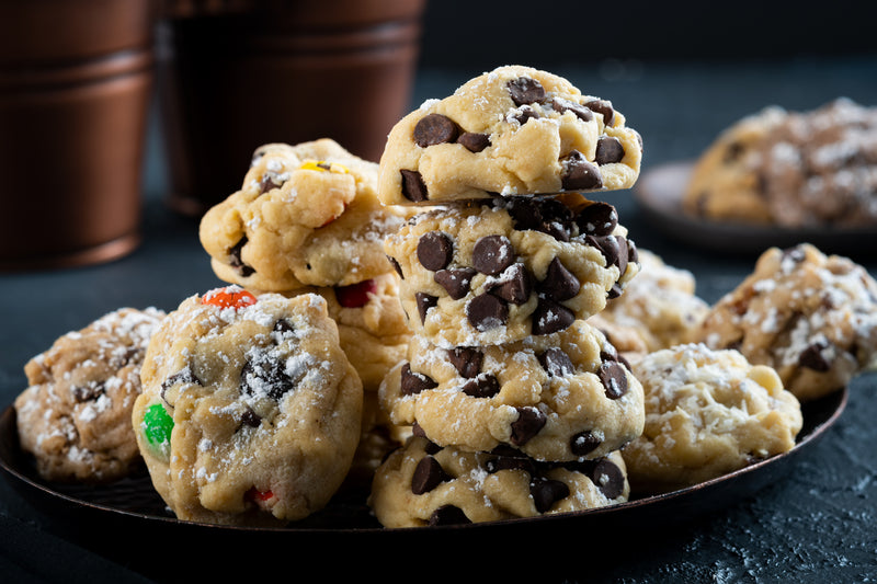 Stacks on stacks of cookies.