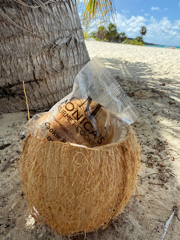 Cookie Butter Bliss in a coconut in the Bahamas.