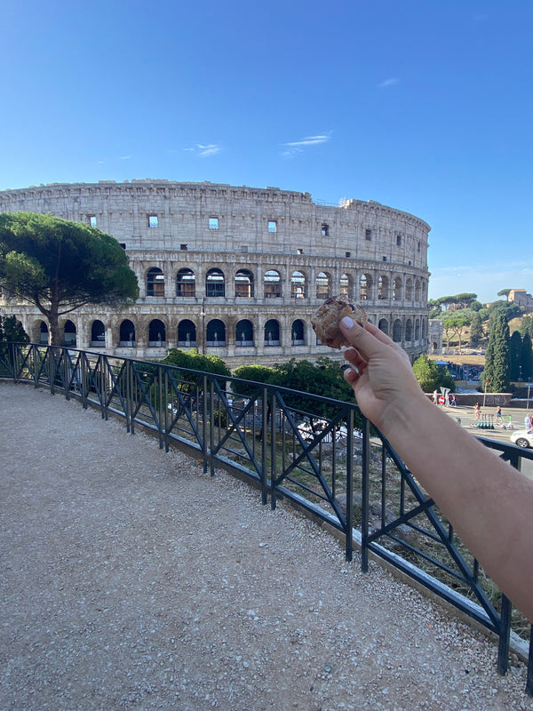 Oatmeal Chocolate Chip at the Colosseum in Italy. 