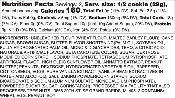 PLAIN PEANUT BUTTER NUTRITION LABEL