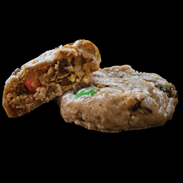 Lactation Cookie, Cookies N' Milk, made with brewer's yeast, flaxseed, oats, cinnamon, and of course, chocolate.