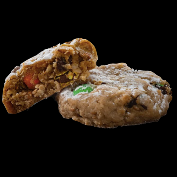 Lactation Cookie, Cookies N' Milk, made with brewer's yeast, flaxseed, oats, cinnamon, and of course, chocolate.