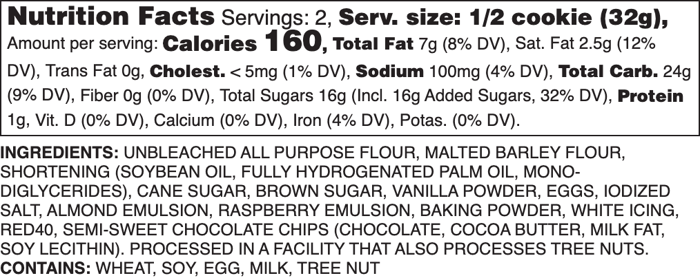 The Naughty Almond Nutrition Label