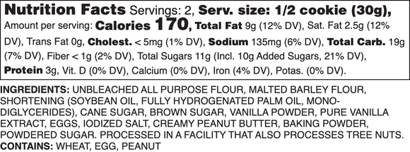 Peanut Butter Nutrition Label