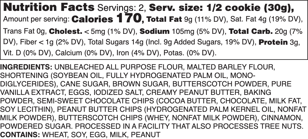 The Trio Nutrition Label