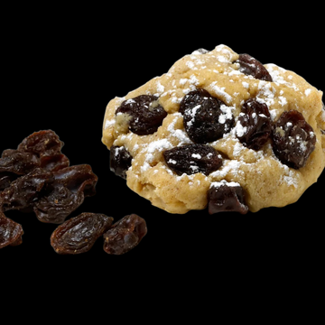 Our gourmet, handcrafted Oatmeal Raisin cookie, made with oats, cinnamon, and raisins.