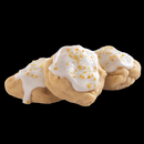 Our gourmet, handcrafted Iced Sugar Gems cookie, made with vanilla dough and vanilla icing with sprinkles.