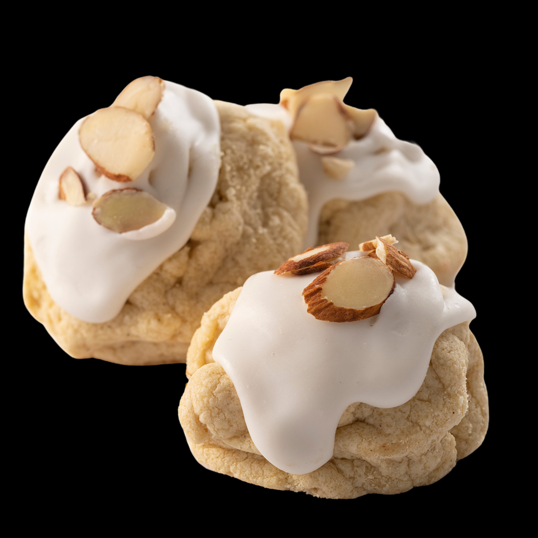 Our handcrafted, gourmet Gluten-Free Iced Almond cookie. | Monica's Gourmet Cookies