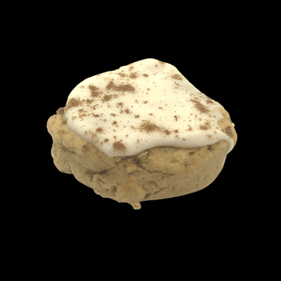 Our gourmet, handcrafted Iced Pumpkin cookie with pumpkin dough, and a cream-cheese/pumpkin spice icing.